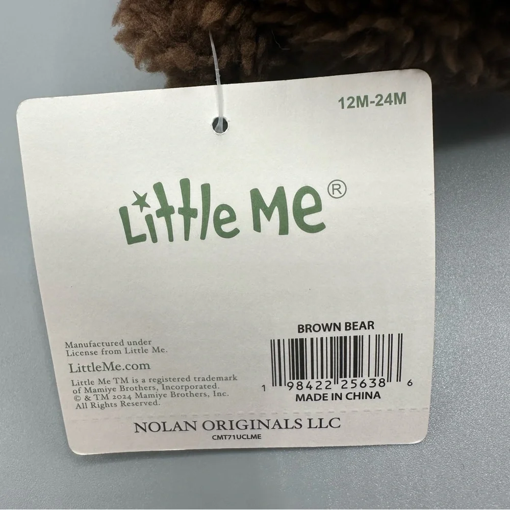 Little Me Winter Bear Soft Hat Mittens Set Size 12-24M Brown
